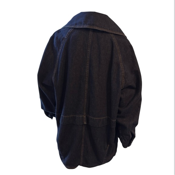 Free People - Denim Car Jacket NWOT L Double Breasted Pockets -Oversized Size M - Picture 4 of 11